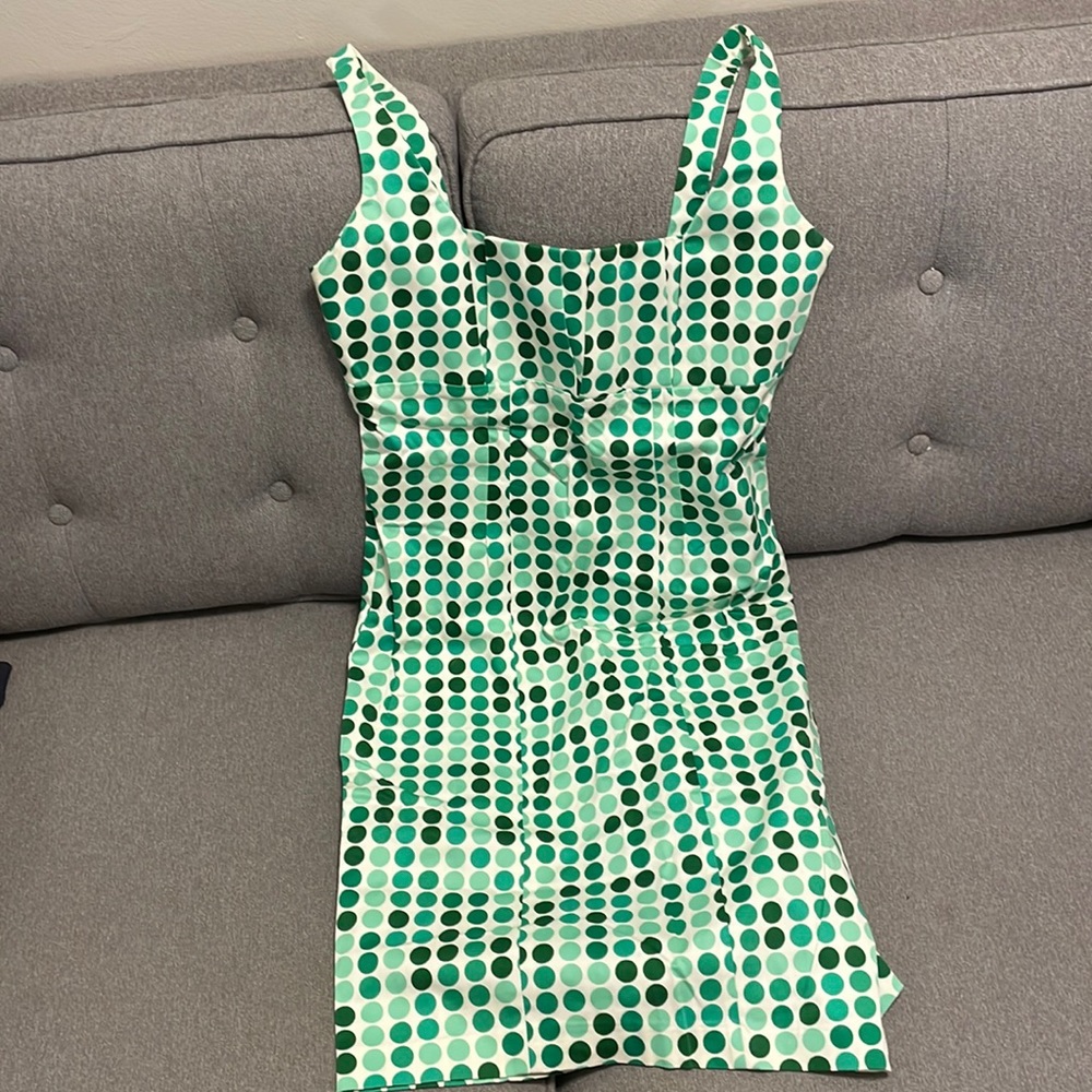 Calvin Klein Green Polka Dot Midi Dress